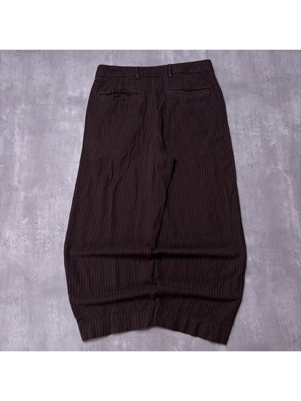 Y2K Brown Abercrombie & Fitch Pinstripe Baggy Dress Pants